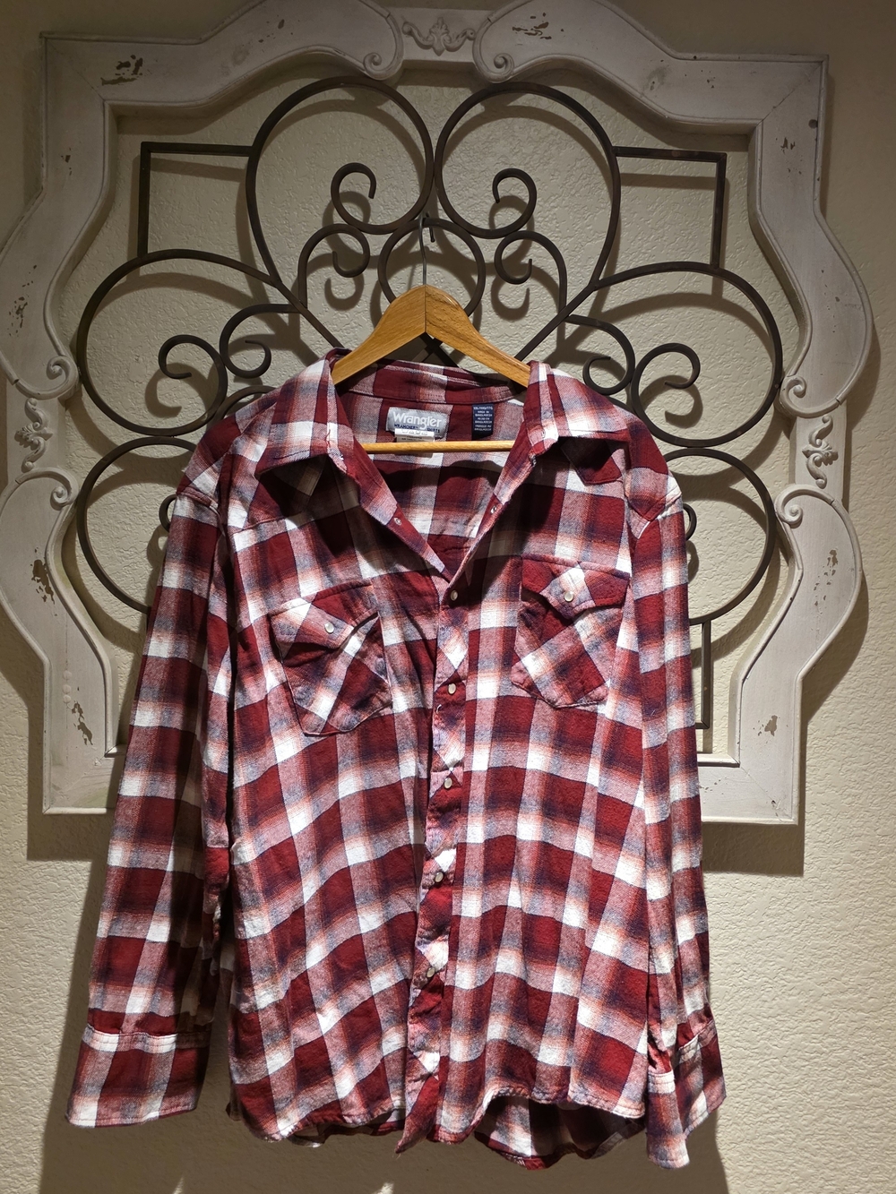 Wrangler Red Plaid Button-Up Shirt